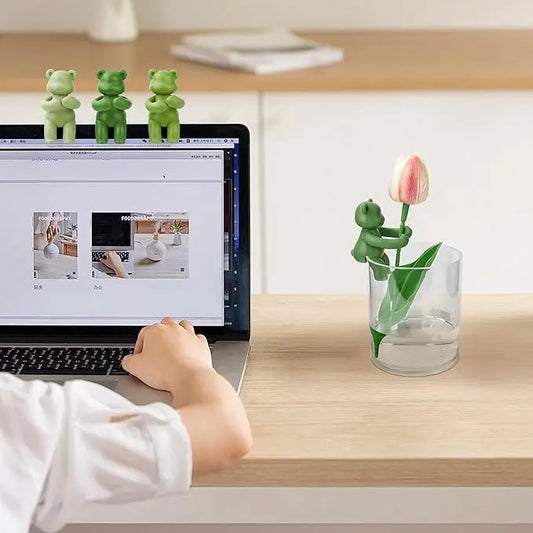 3Pcs Bear Plant Propagation Buddy-Cute Plant Propagation Holder, Plant Support stake for Sprouts, Shoots, Cuttings, Gift for Indoor Garden Plant Lover