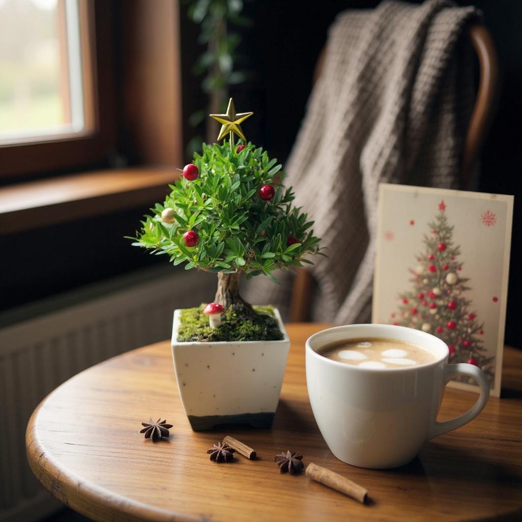 Mini Christmas Tree Bonsai – Japanese Boxwood (Buxus microphylla); A Holiday Gift That Grows, From Time in Pot’s Festive Collection