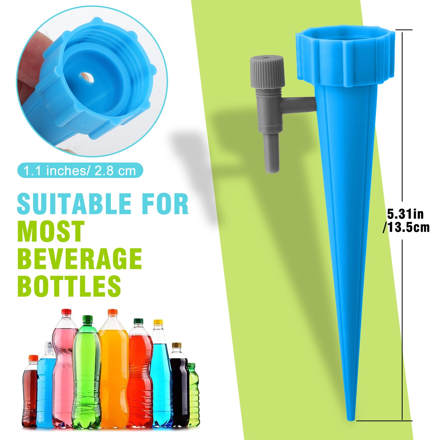 24PCS Adjustable Self Watering Spikes – Fits 1.1" Bottles, 0-60s Drip Control, Up to 15 Days Irrigation,Eco-Friendly & Easy to Use,Automatic Plant Watering Devices for Indoor & Outdoor Plants