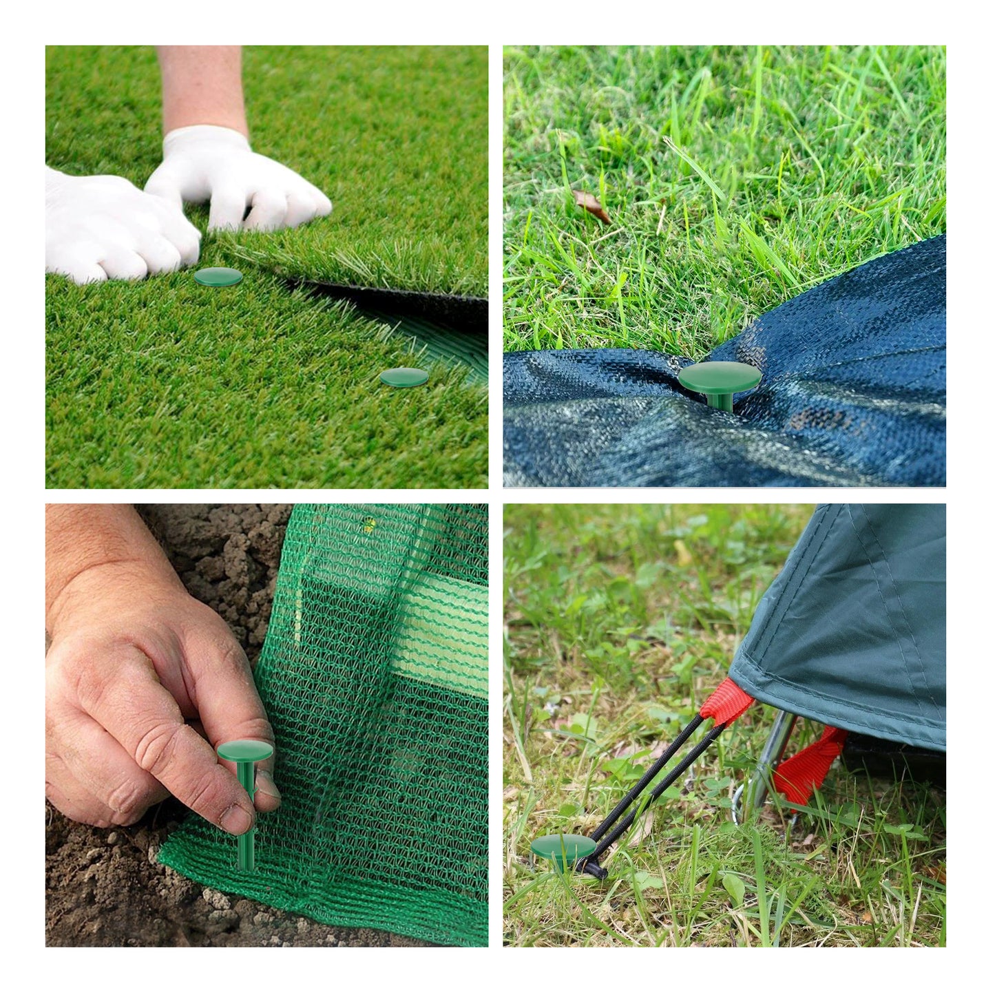 50pcs Garden Lawn Stakes – Durable 4" Polypropylene Ground Anchors,Rust-Resistant, Sharp Tip, Secure Hold, Weatherproof Design for Lawn Borders, Weed Barriers, Mulch & Fabric