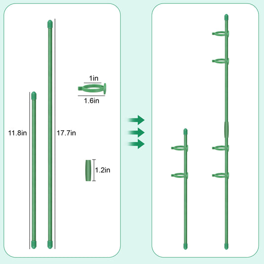 Adjustable Plant Climb Stakes – Durable Fiberglass & Plastic Garden Support,Weather-Resistant, Adjustable Height, Easy Installationfor Tomatoes, Orchids & Climbing Plants