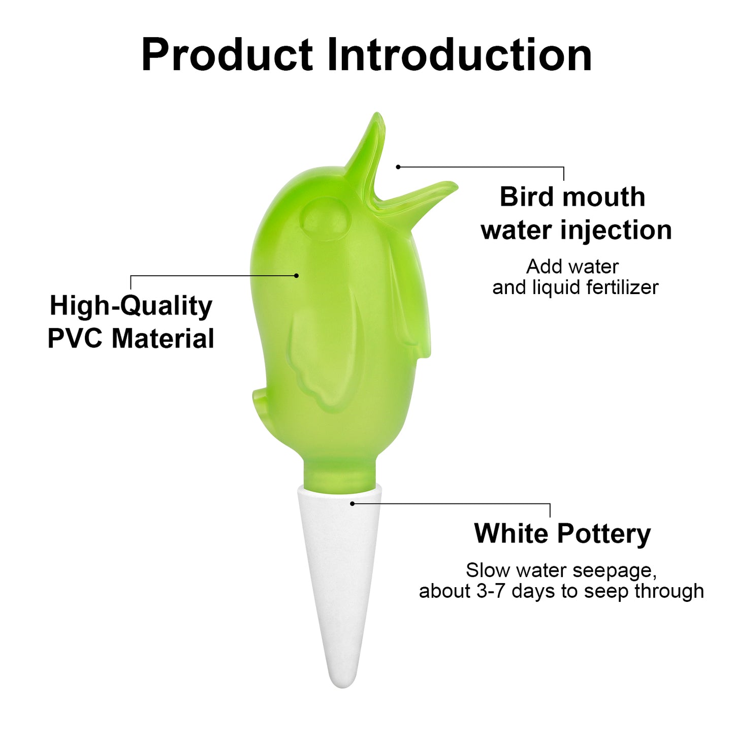 6Pcs Bird-Shaped Plant Watering Spikes – 60ml Drip Irrigation Device,Automatic Drip Irrigation Spikes for Potted Plants, Houseplants, and Flower Beds