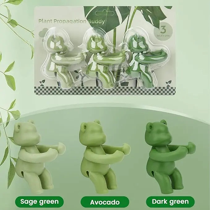 3Pcs Bear Plant Propagation Buddy-Cute Plant  Propagation Holder, Plant Support stake for  Sprouts, Shoots, Cuttings, Gift for Indoor Garden Plant Lover
