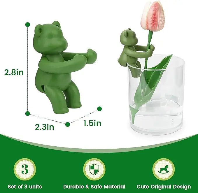 3Pcs Bear Plant Propagation Buddy-Cute Plant  Propagation Holder, Plant Support stake for  Sprouts, Shoots, Cuttings, Gift for Indoor Garden Plant Lover