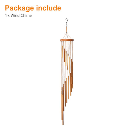 36" Large Wind Chimes Outdoor - 18 Tubes Deep Tone Metal Spiral Wind Chime for Garden, Patio, Yard, Church Decor – Gold