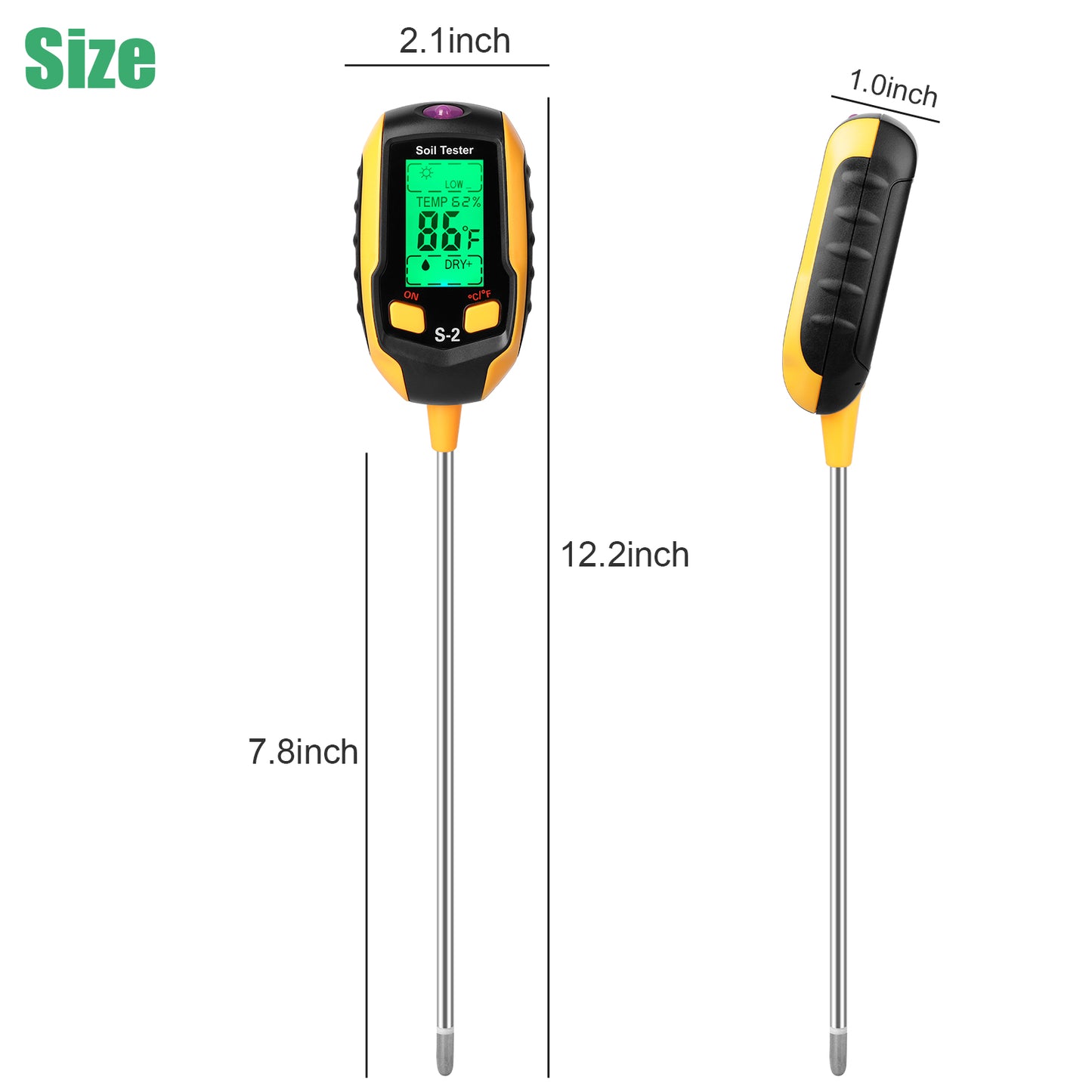 5-in-1 Soil Tester Moisture for Outdoor Gardening and Work with a LED Crystal Display