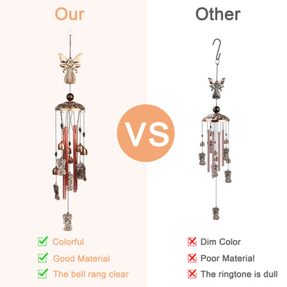 Angel Wind Chimes Outdoor & Indoor – Aluminum Alloy Waterproof Wind Bells with Nylon Rope, Soothing Melodies for Garden, Patio, Home Décor,Good Luck Gift for Birthday, Wedding, Mother’s Day