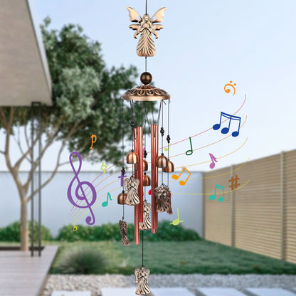 Angel Wind Chimes Outdoor & Indoor – Aluminum Alloy Waterproof Wind Bells with Nylon Rope, Soothing Melodies for Garden, Patio, Home Décor,Good Luck Gift for Birthday, Wedding, Mother’s Day