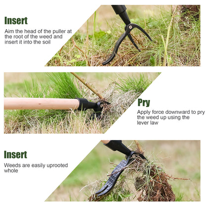 Stand Up Weed Puller Tools – Durable High Aluminum Ergonomic Weeder for Easy & Back-Friendly Weed Removal,Safe Lawn Care Tool for Crabgrass, Thistle, Clover & More (Handle Not Included)