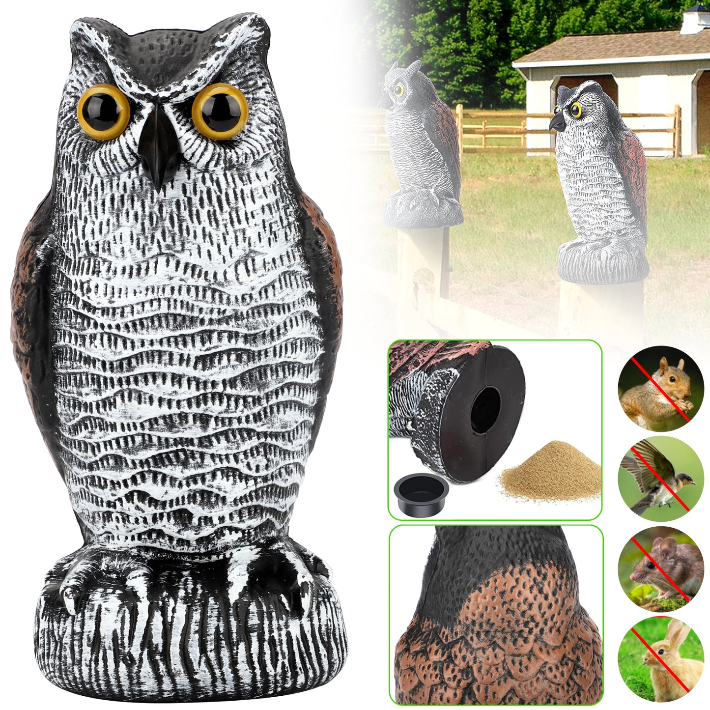 The fake owl garden Statues