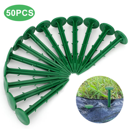 50pcs Garden Lawn Stakes – Durable 4" Polypropylene Ground Anchors,Rust-Resistant, Sharp Tip, Secure Hold, Weatherproof Design for Lawn Borders, Weed Barriers, Mulch & Fabric