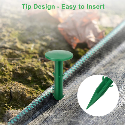 50pcs Garden Lawn Stakes – Durable 4" Polypropylene Ground Anchors,Rust-Resistant, Sharp Tip, Secure Hold, Weatherproof Design for Lawn Borders, Weed Barriers, Mulch & Fabric