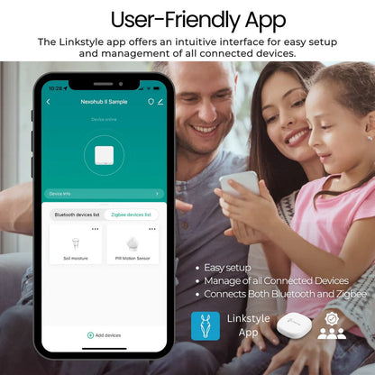 LINKSTYLE NEXOHUB II Wifi Hub, Multi-mode Wireless Gateway Compatible with All Linkstyle and Zigbee Devices Works with Google Assistant & Alexa