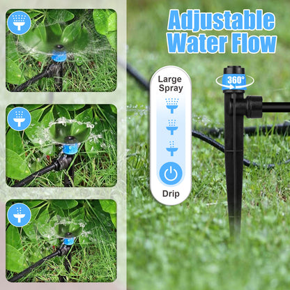 30pcs Adjustable Drip Irrigation Emitters – Quick-Connect 1/4" Drip Irrigation Sprinklers Durable ABS Plastic, Easy Installation, Water-Saving Design for Garden, Lawn, Greenhouse & Flower Beds