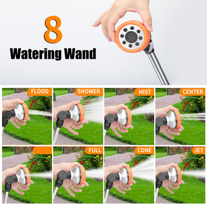 18" Heavy Duty Metal Garden Watering Wand - 180° Adjustable Swivel Nozzle,8 Adjustable Spray Patterns,Fits 3/4" Garden Hoses, Ideal for Hanging Plants & Lawn Care