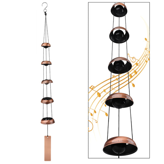 Bell Wind Chime – Temple Wind Chime Outdoor Chime for Home, Garden & Patio Decor (Brown)