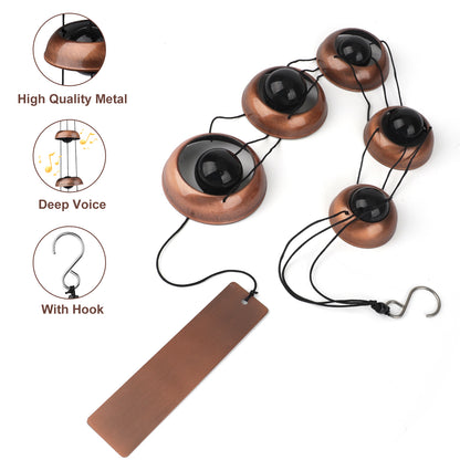 Bell Wind Chime – Temple Wind Chime Outdoor Chime for Home, Garden & Patio Decor (Brown)