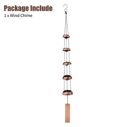 Bell Wind Chime – Temple Wind Chime Outdoor Chime for Home, Garden & Patio Decor (Brown)