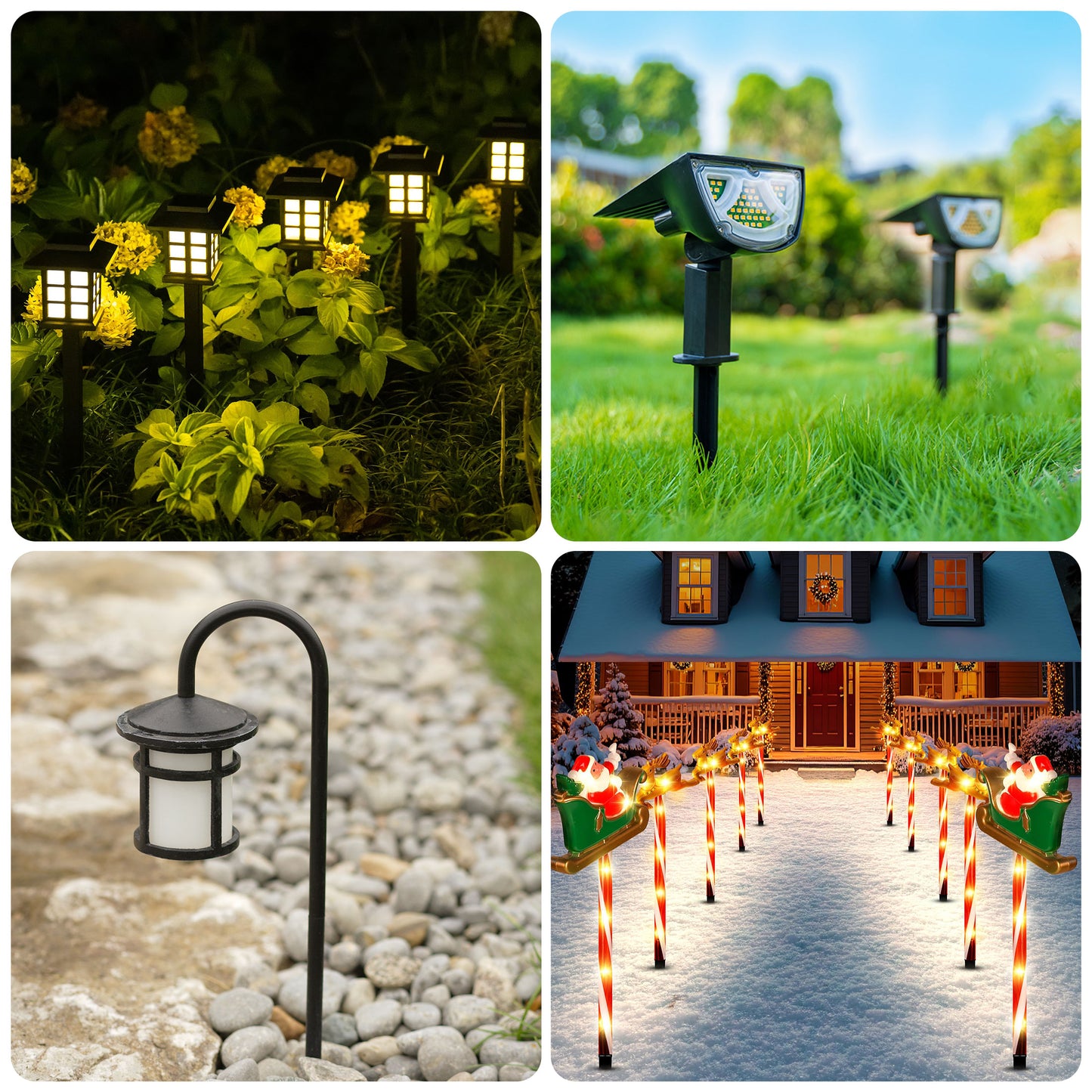 10pcs Solar Light Ground Stakes – Heavy Duty Zinc & Aluminum Alloy Garden Stakes for Outdoor Landscape, Weatherproof and Rust-Resistant Design