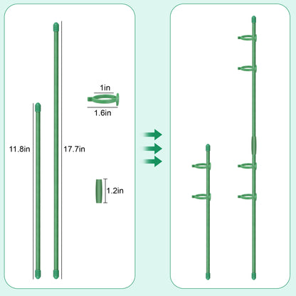 Adjustable Plant Climb Stakes – Durable Fiberglass & Plastic Garden Support,Weather-Resistant, Adjustable Height, Easy Installationfor Tomatoes, Orchids & Climbing Plants